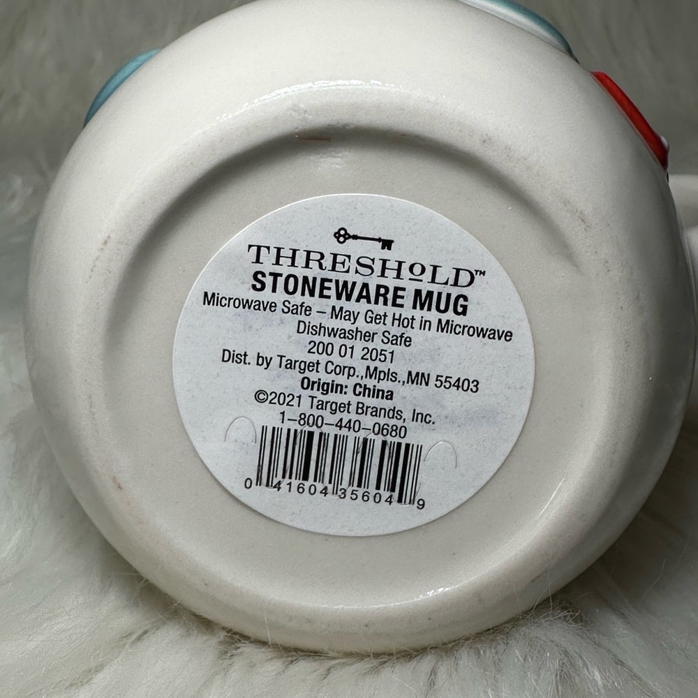 Threshold 2021 Snowman Stoneware Mug with Red and Blue Details - Picture 3 of 4
